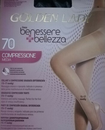 2x Collant Compressione Graduata Media 70 Den Golden Lady