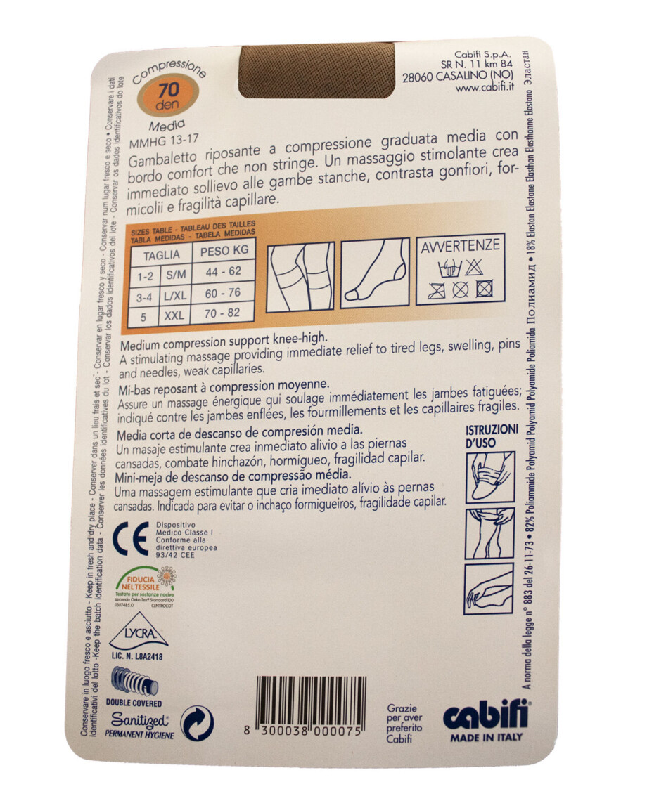 3x Gambaletti Manon Compressione Graduata Media 70 Den.