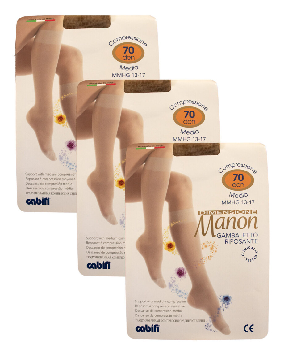 3x Gambaletti Manon Compressione Graduata Media 70 Den.