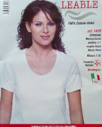 3x Maglia Cotone Donna Manica Corta Leable