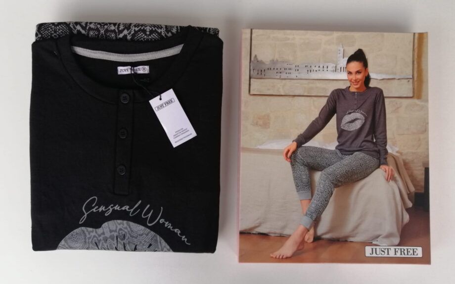 Pigiama Donna Caldo Cotone Just Free Art. MGL D01 PGL