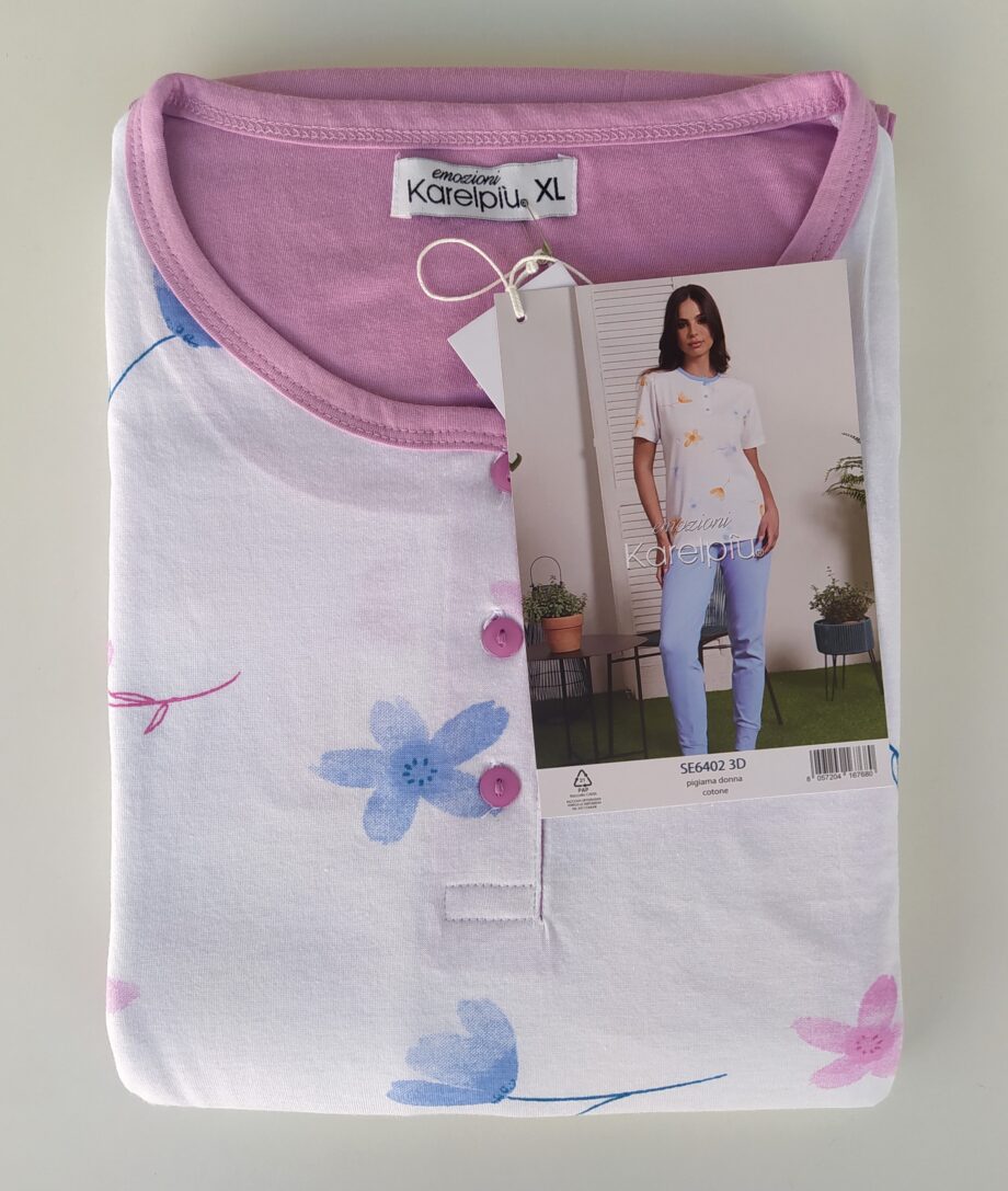 Pigiama Donna 3 Pezzi Cotone Karelpiù Art. SE 6402