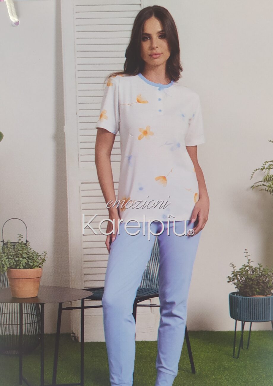 Pigiama Donna 3 Pezzi Cotone Karelpiù Art. SE 6402